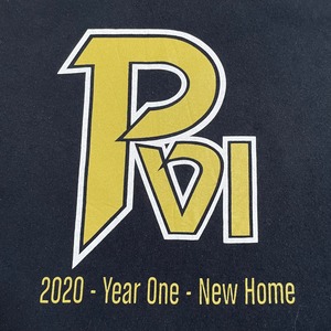 【GILDAN】XL ビッグサイズ Tシャツ ロゴ バックプリント アイスホッケー PVI Hockey ヘビーコットン 半袖 黒t US古着