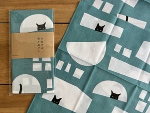 小泉さよ | 猫手ぬぐい 青
