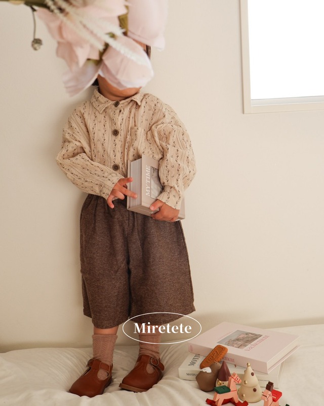 【取寄】さりげないヘリンボーンがおしゃれなハーフパンツ