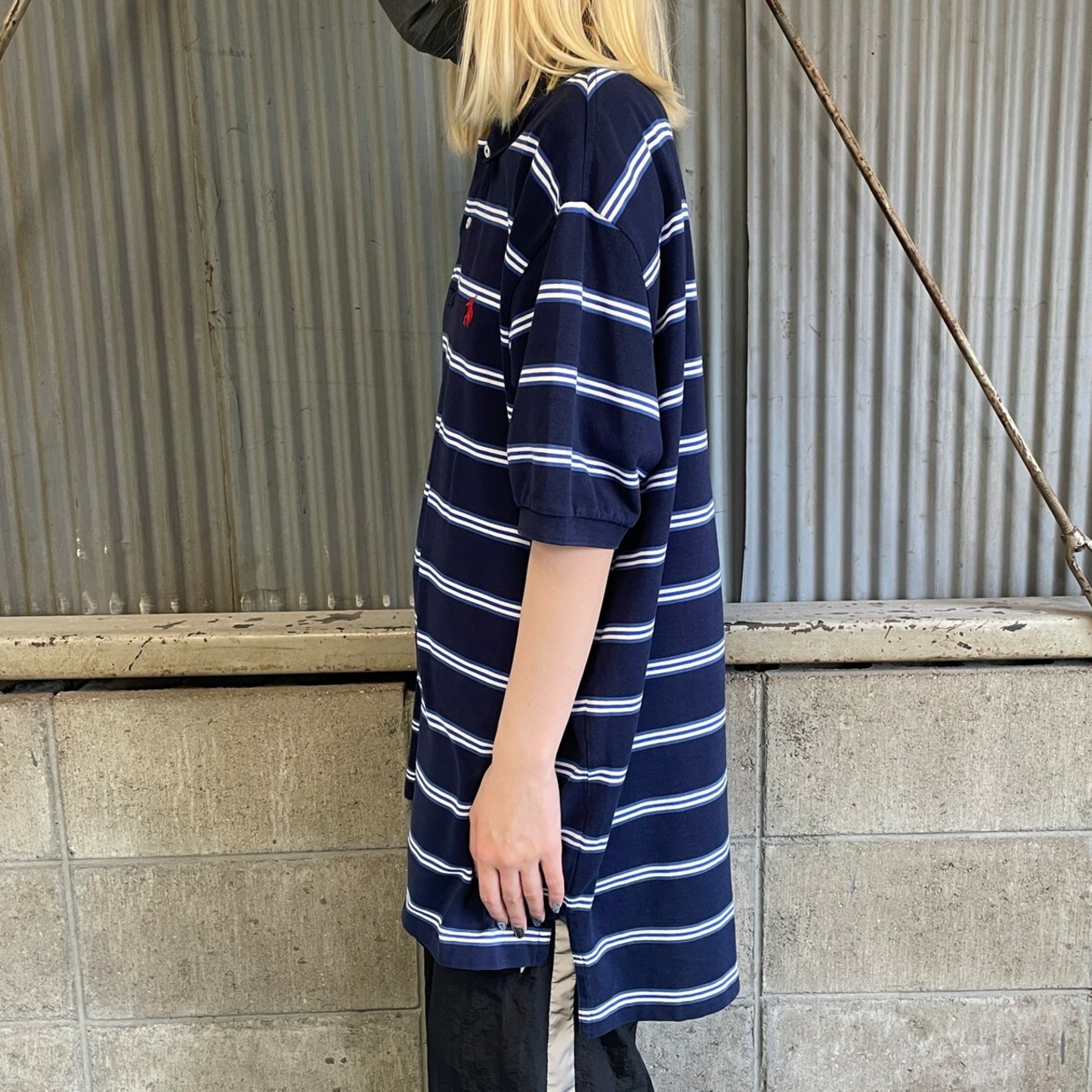 ビッグサイズ Polo by Ralph Lauren ボーダー柄 鹿の子 ポロシャツ 