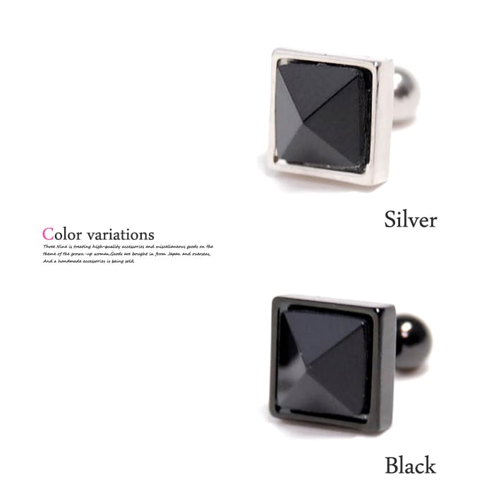 ボディピアス 16G 18G 四角 スクエア ロック シンプル 片耳 軟骨ピアス