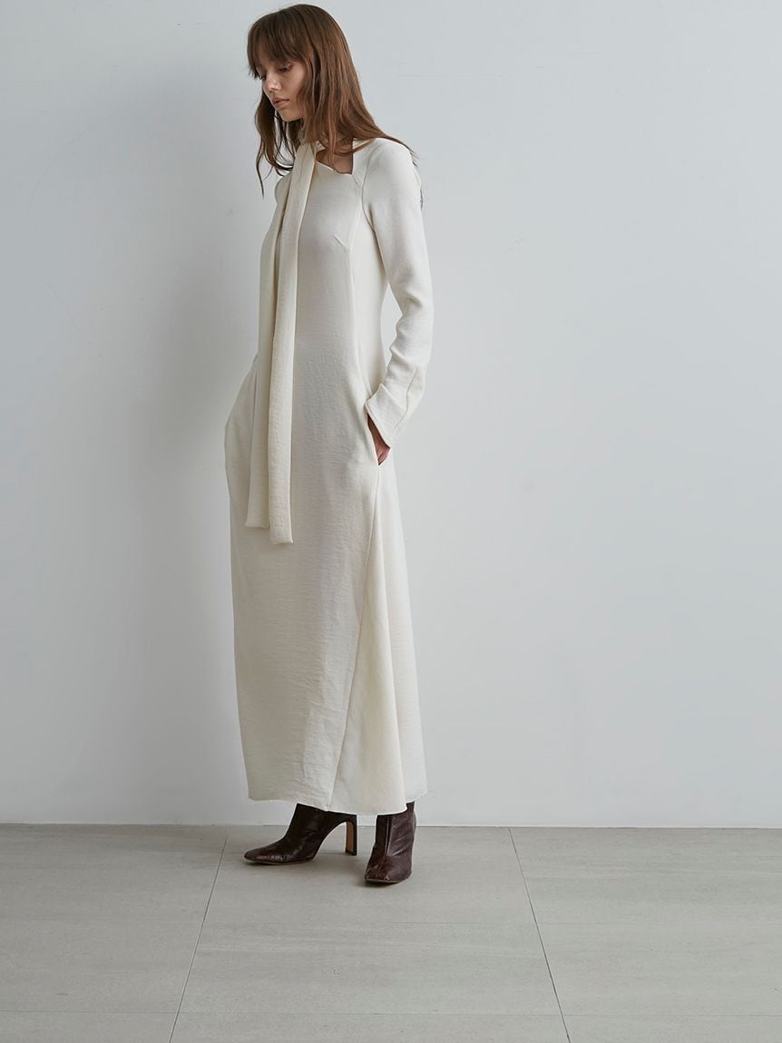 styling/ スタイリング スリットネック ジョーゼット ワンピース 