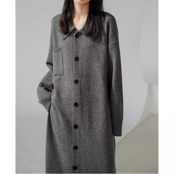 ドロップショルダーニットワンピース 00434