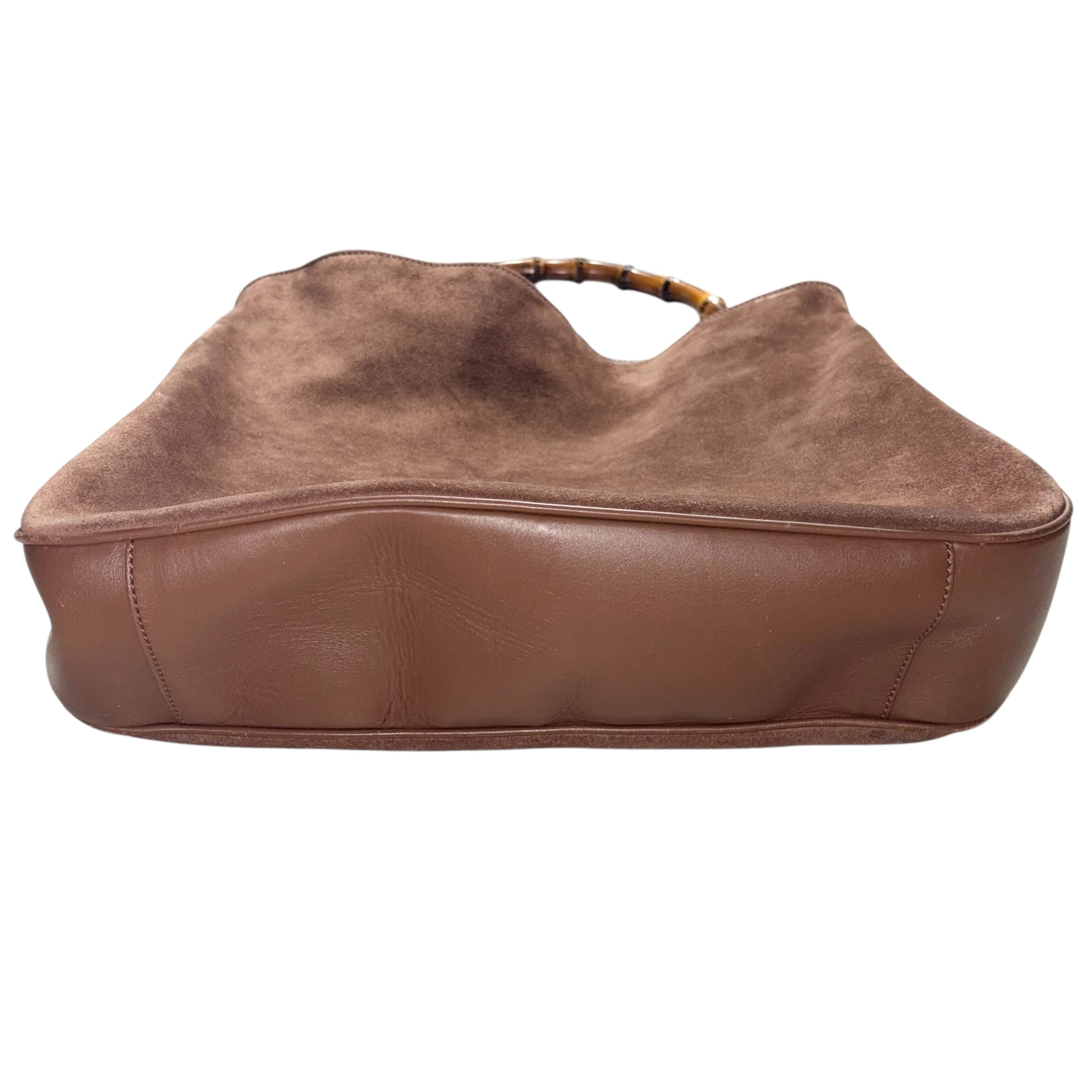 vintage GUCCI “Bamboo” hand brown suede bag | NOIR ONLINE