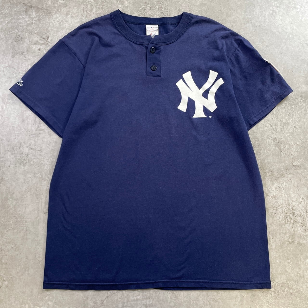 90年代 USA製 マジェスティック ヤンキース ヘンリーネック Tシャツ