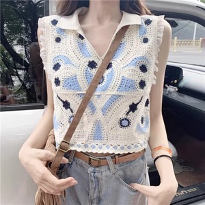 レディース トップス シャツ カットソー プルオーバー ショート 袖なし ノースリーブ Vネック 襟付き レース 刺繍 薄手 かわいい 大人可愛い きれいめ シンプル カジュアル 上品 おしゃれ レトロ アジアン こなれ感 モダン 総柄 柄 春 夏 ママ マタニティ 10代 20代 30代 40代 通勤 学生 学校 通学 デート お出かけ ショッピング オルチャン コーデ 体型カバー 普段使い 着回し モテ 清楚 流行 インスタ映え 定番 大きいサイズ ゆったり ゆる フリーサイズ ホワイト ブルー