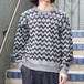 USA VINTAGE WAVE DESIGN KNIT/アメリカ古着ウェーブデザインニット