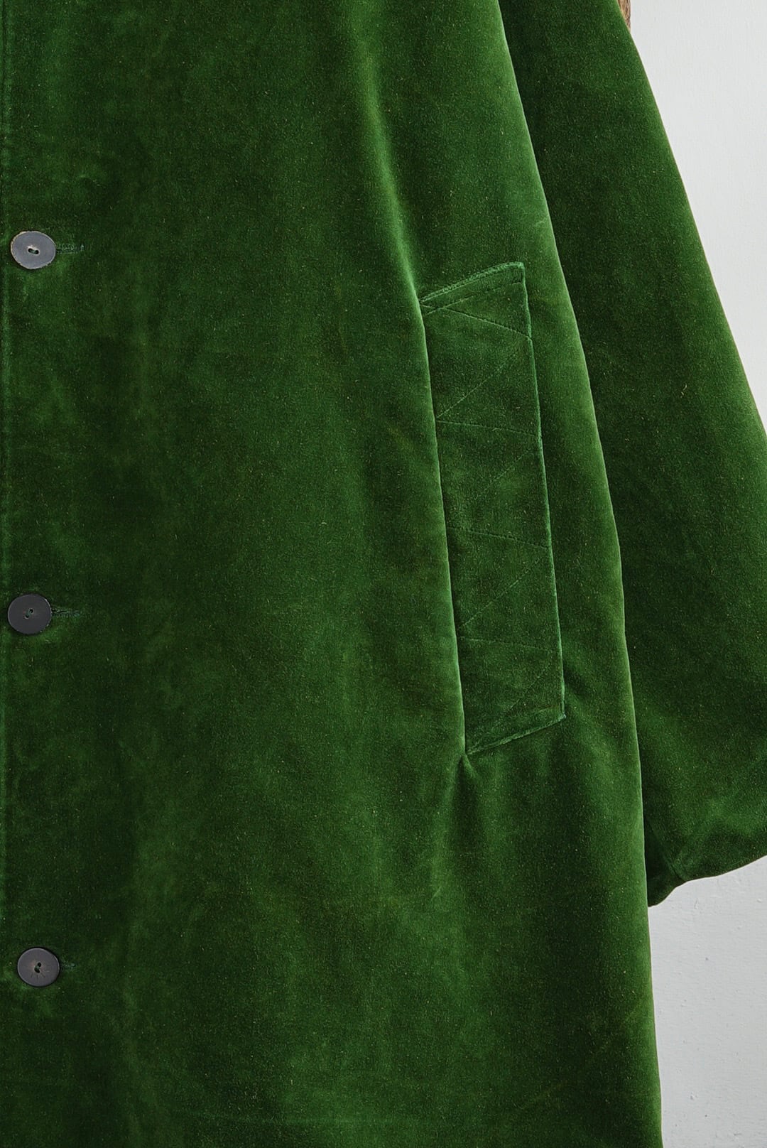 CHEZ VIDALENC - COAT BOBI VELVET / MOSS GREEN | Brownie