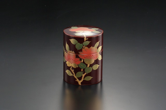 茶筒 椿（磨き蒔絵） | 佐藤昭司漆器店