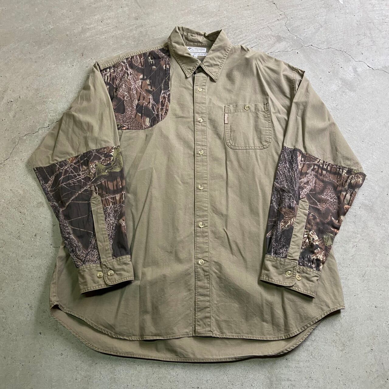 コロンビア メンズ ボタンダウン 長袖 シャツ 総柄 2XL USA 90s