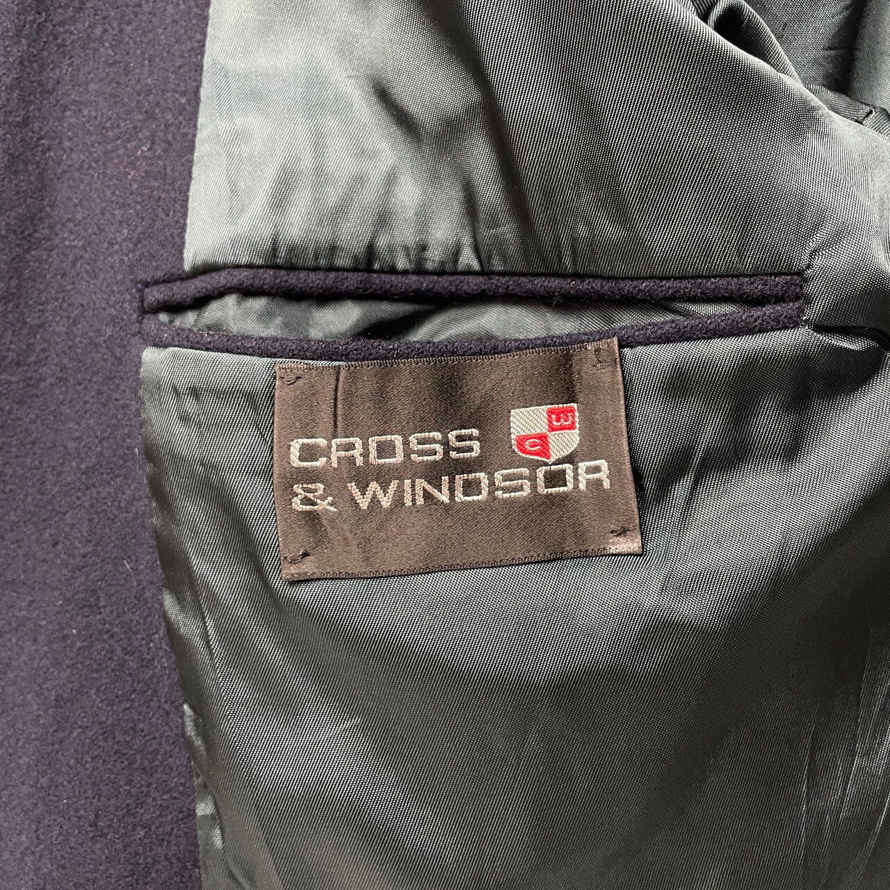 80年代 USA製 CROSS&WINDSOR 金ボタン メルトン テーラードジャケット 
