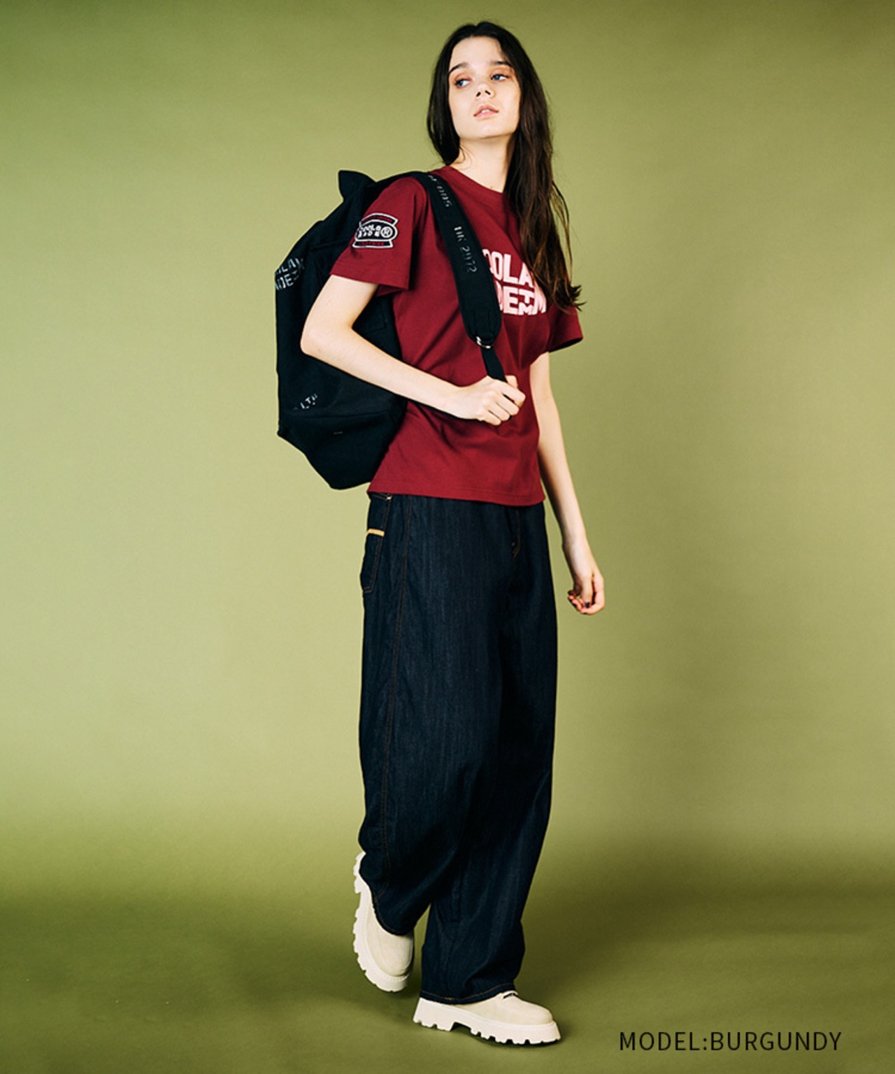 【先行販売】CL TMプリントベーシックTシャツ (BURGUNDY)　CQ-49001