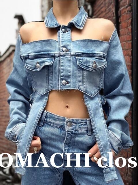 【送料無料】 デニムジャケット ジャケット オルチャン クロップド丈 カットアウト デザイン Gジャン ミニ丈 ブルー 青 アウター 韓国 レディース デニム デート ジャケット 長袖 襟あり ポケット ボタン かわいい 大人可愛い きれいめ 大人 上品 おしゃれ かっこいい レトロ 大人女子 こなれ感 ルーズ 個性的 クール モード系 抜け感 誕生日 女性用 ママ 主役級 存在感 エロ ヘルシー 派手 アクティブ オールシーズン 着回し 二の腕カバー スタイルアップ 普段使い 重ね着