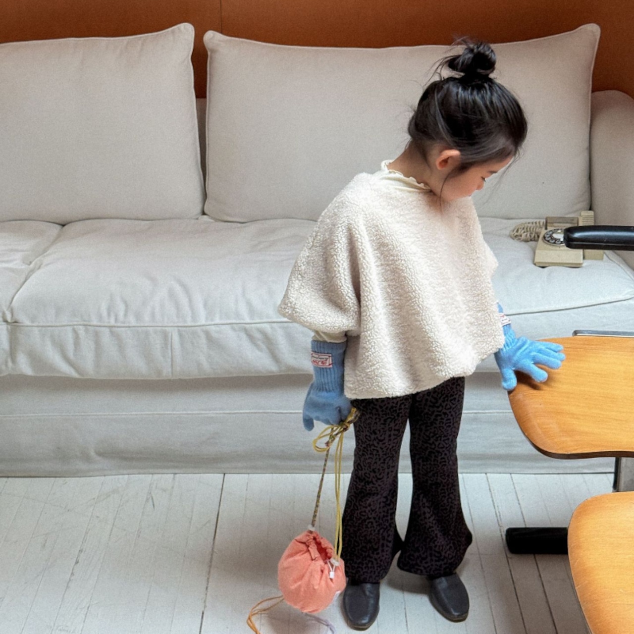 冬ボアモコモコ半袖レイヤードに