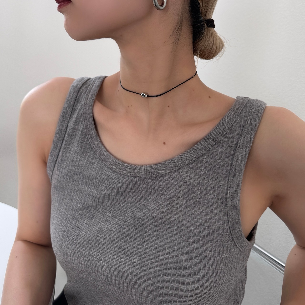 multi way slim cord choker/silver