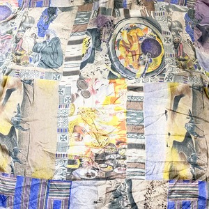 old arabia motif silk shirt