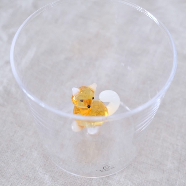 ICHENDORF(イッケンドルフ)アンバー(茶)ねこ:お座り グラス Amber cat with white tail /タンブラー
