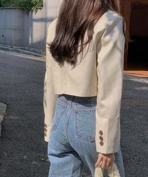 《即納商品》antique leather jacket (ivory / brown)