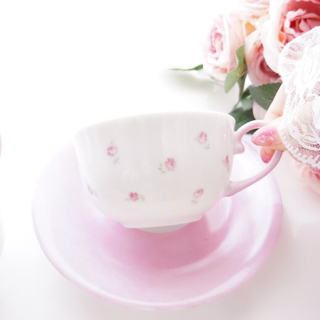 ティーセット 英国風 バラ ピンク カップ＆ソーサー 佐治 SAJ 縦 I ROSE