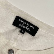 リネン混 SONIA RYKIEL COLLECTION ソニアリキエル コレクション 長袖 ニット カーディガン 40/ホワイト レディース