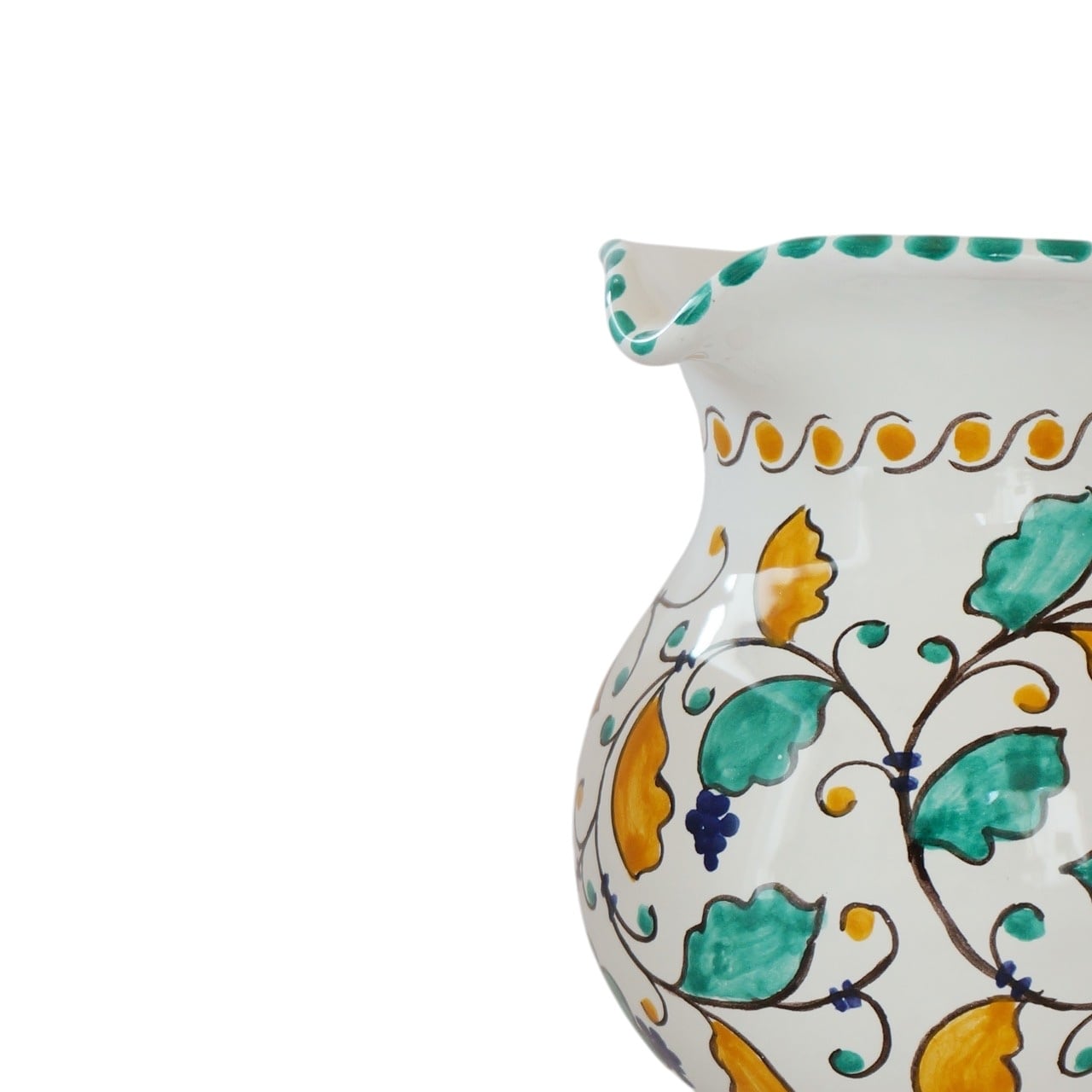 水差し ジャグ 16cm 1000ml BRC007 草花模様 マヨリカ焼き フラワー