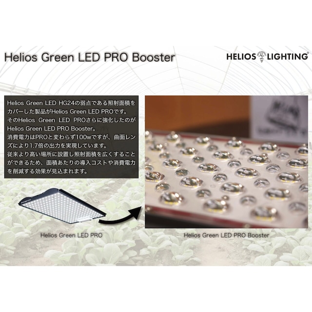 ◆ Helios Green LED PRO Booster 一式セット ／ 広域照射植物育成ライト 【ヘリオス PRO Booster】