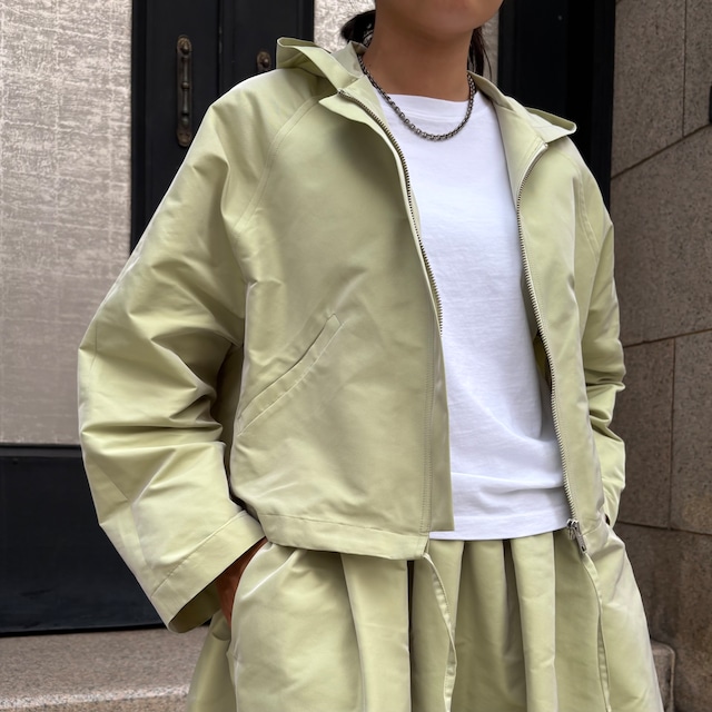 LES YEUX　POLYESTER HOODIED ZIP JACKET　LIGHT GREEN