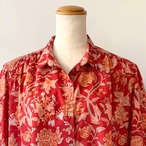 【M完売】早い者勝ち 限定2枚 シャツ 可愛い インド綿 ブロックプリント 春夏ファッション レッド 赤色