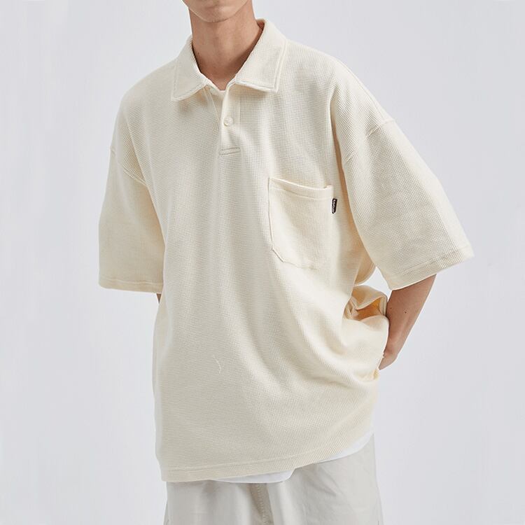 ★WAFFLE LOOSE POLO SHIRT　　　　　　01073