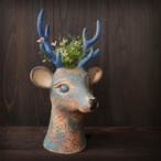 青色の鹿花瓶 no.1