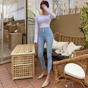 パンツ ズボン ボトムス レディース 送料無料 Gパン デニムパンツ スキニーパンツ 9分丈 アンクル丈 スリム タイト 細身 スリット ファスナー ポケット ハイウエスト 前開き かわいい 大人可愛い シンプル カジュアル おしゃれ かっこいい こなれ感 ラフ クール モード系 セクシー 小さいサイズ 大きいサイズ 青 ブルー 春 夏 秋 冬 オールシーズン シーズンレス 10代 20代 30代 ママ デート お出かけ 休日 運動 イベント 旅行 着回し 普段使い 重ね着 楽ちん 体系カバー 美脚 脚長