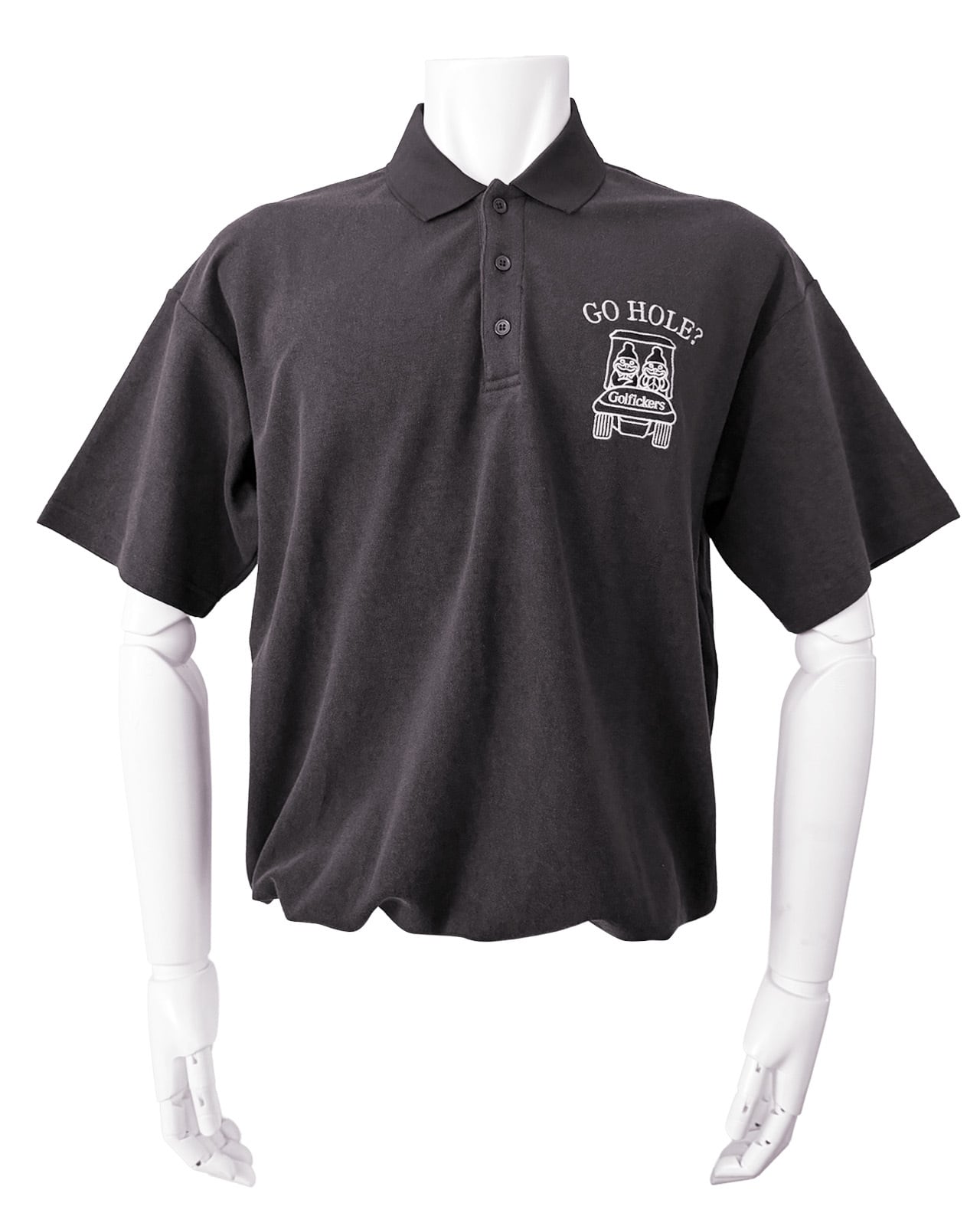 HOLE 667] Pile Polo Shirts -Black- | Golfickers