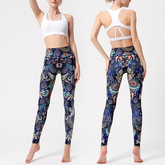 フラワー&バードプリント ヨガレギンス L71830