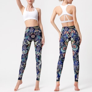 フラワー&バードプリント ヨガレギンス L71830