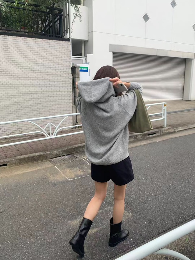 (OUNCE) base wholega hood knit / 2color