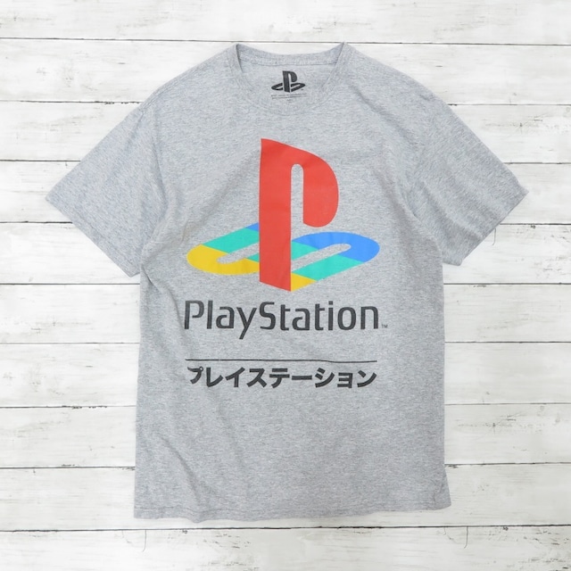 Play Station プレイステーション プリントTシャツ プレステ SONY ソニー グレー メンズ Mサイズ