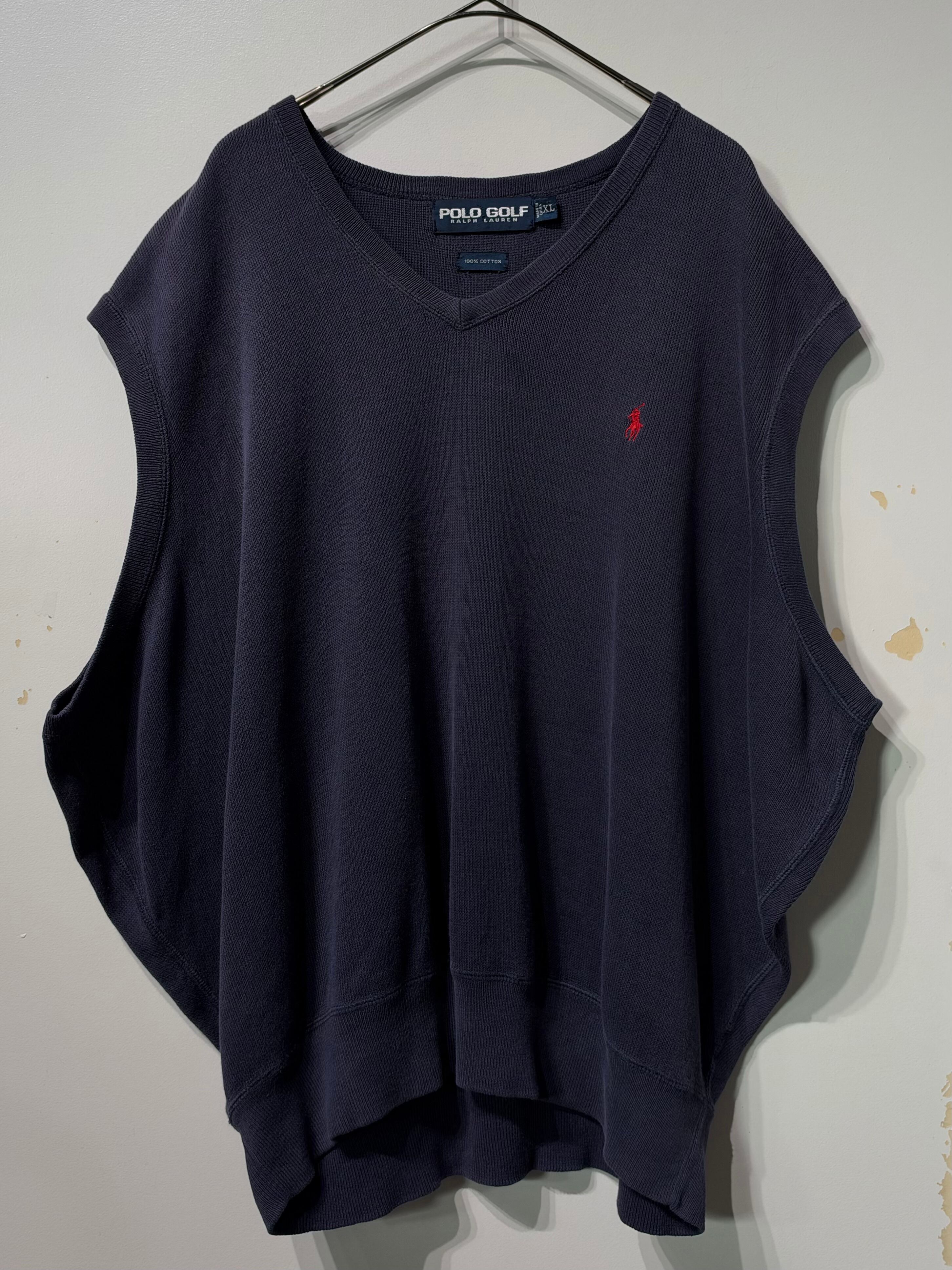 (CS2582)POLO GOLF RALPH LAUREN v neck cotton knit vest