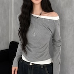 faux layered off shoulder tops / l0479