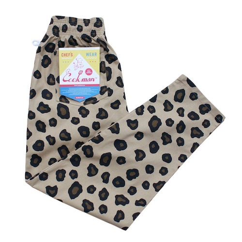 COOKMAN (クックマン) Chef Pants Big Leopard (シェフパンツ ビッグレオパード ) ベージュ 231-11870