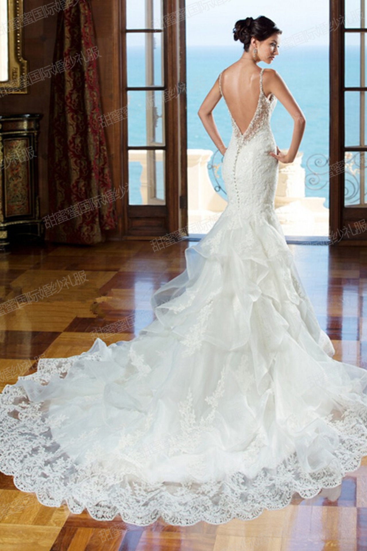 ウエディングドレス キャミソール Vネックドレス タンクトップ 繊細  