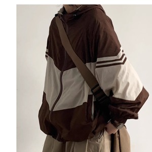 Retro Oversized Color-Block Sun-Protective Jacket | Unisex Loose Outdoor Workwear Style (FD009)