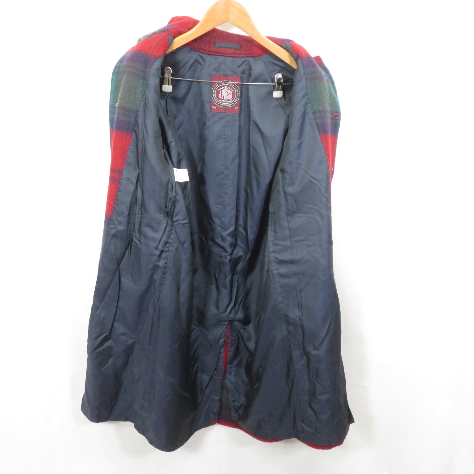 J.PRESS チェック柄 ウール ステンカラーコート size7/Jプレス 1005