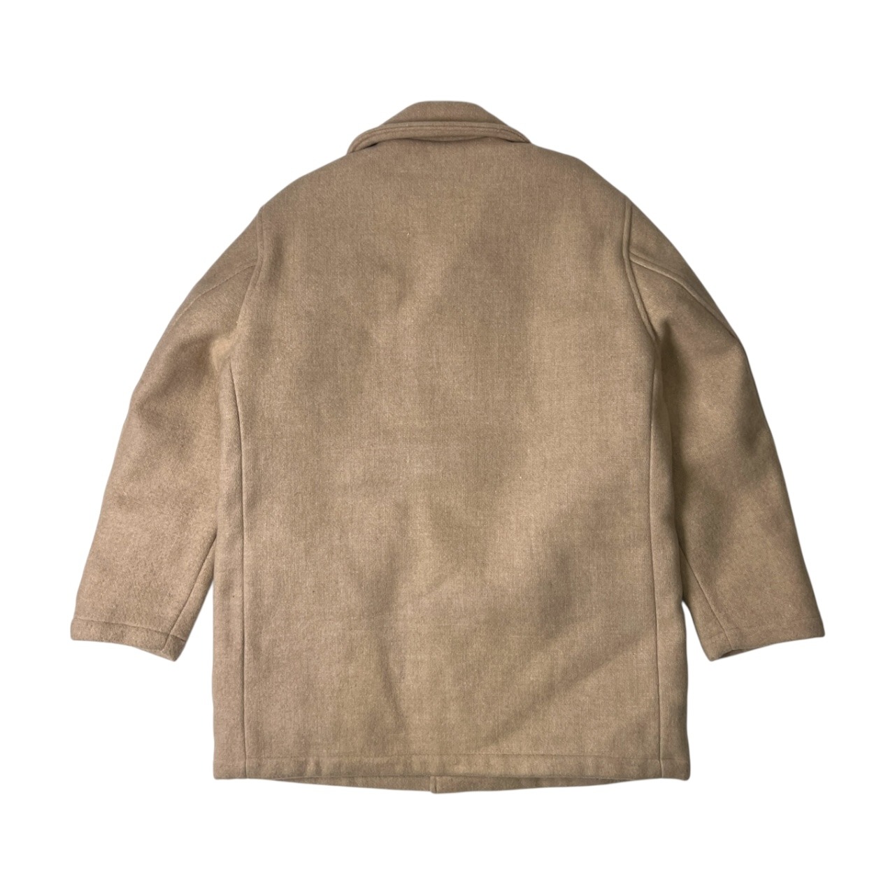 VAN JAC ヴァンヂャケット メルトンウール ハーフコート M/アイボリー/裏キルティング