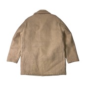 VAN JAC ヴァンヂャケット メルトンウール ハーフコート M/アイボリー/裏キルティング