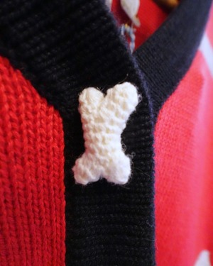 【古着】プードルのフェイクファー付きカーディガン