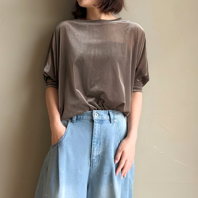 (お取り寄せ)KH様専用ページ:【 CYNICAL 】シアーベロアメッシュトップス モカ