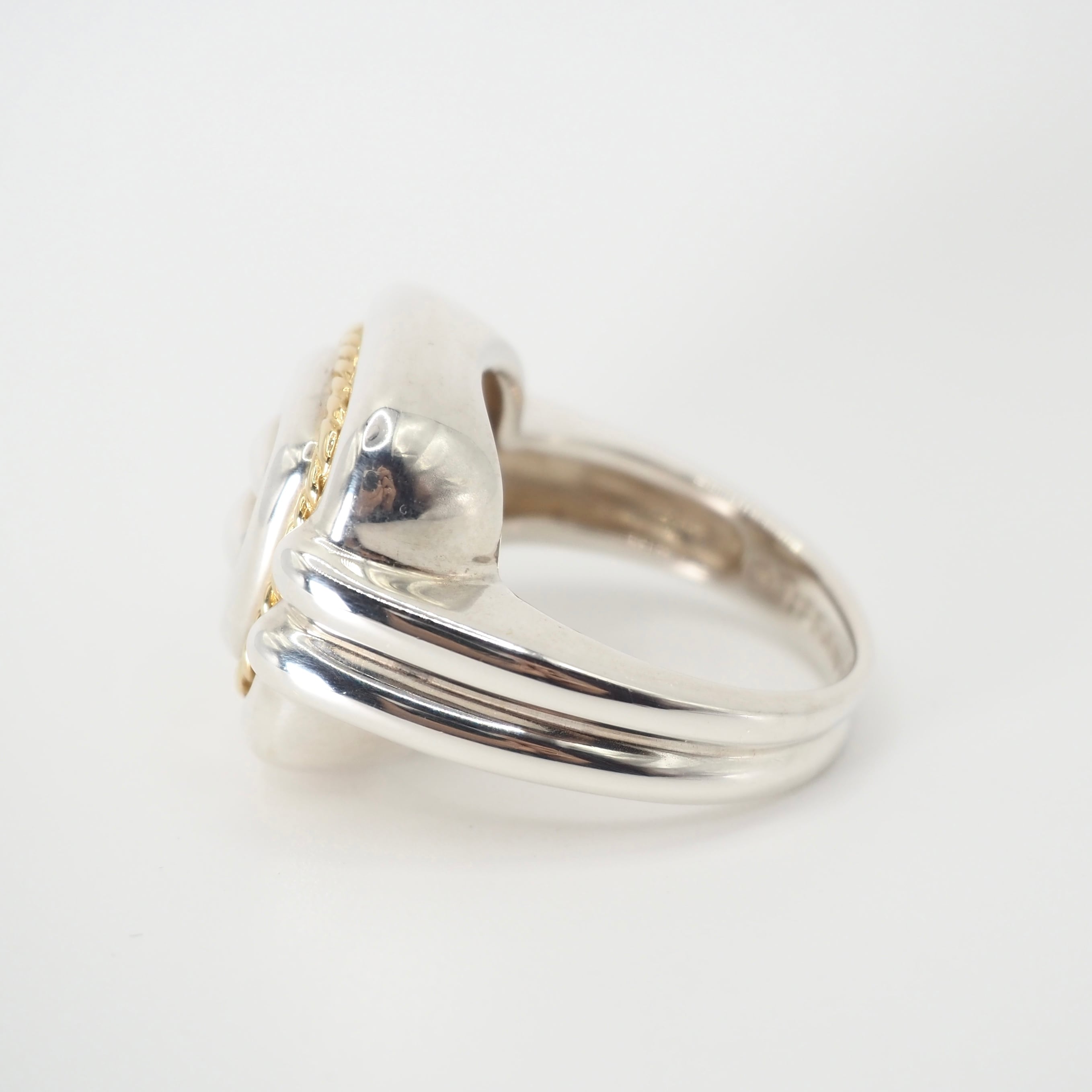 Tiffany&Co. 約11号 スクエアクッションコンビリング シルバー925 K18