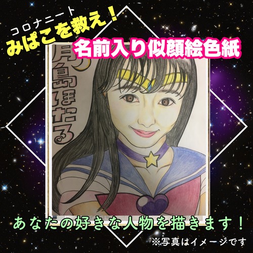 【受注販売】みぱこを救え！名前入り似顔絵色紙