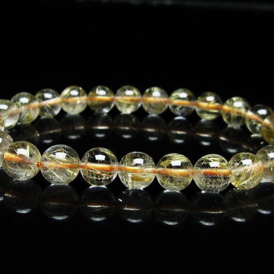 ルチルクォーツ ブレスレット 8mm タイチンルチルクォーツ タイチンルチル 一点物 メール便可 [M便 1/10] 111-49128