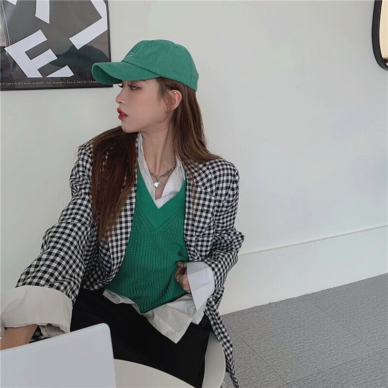 ブラック格子柄ジャケット スプリングルーズ薄手スタイル 春物 ドラファッションホール49829891166